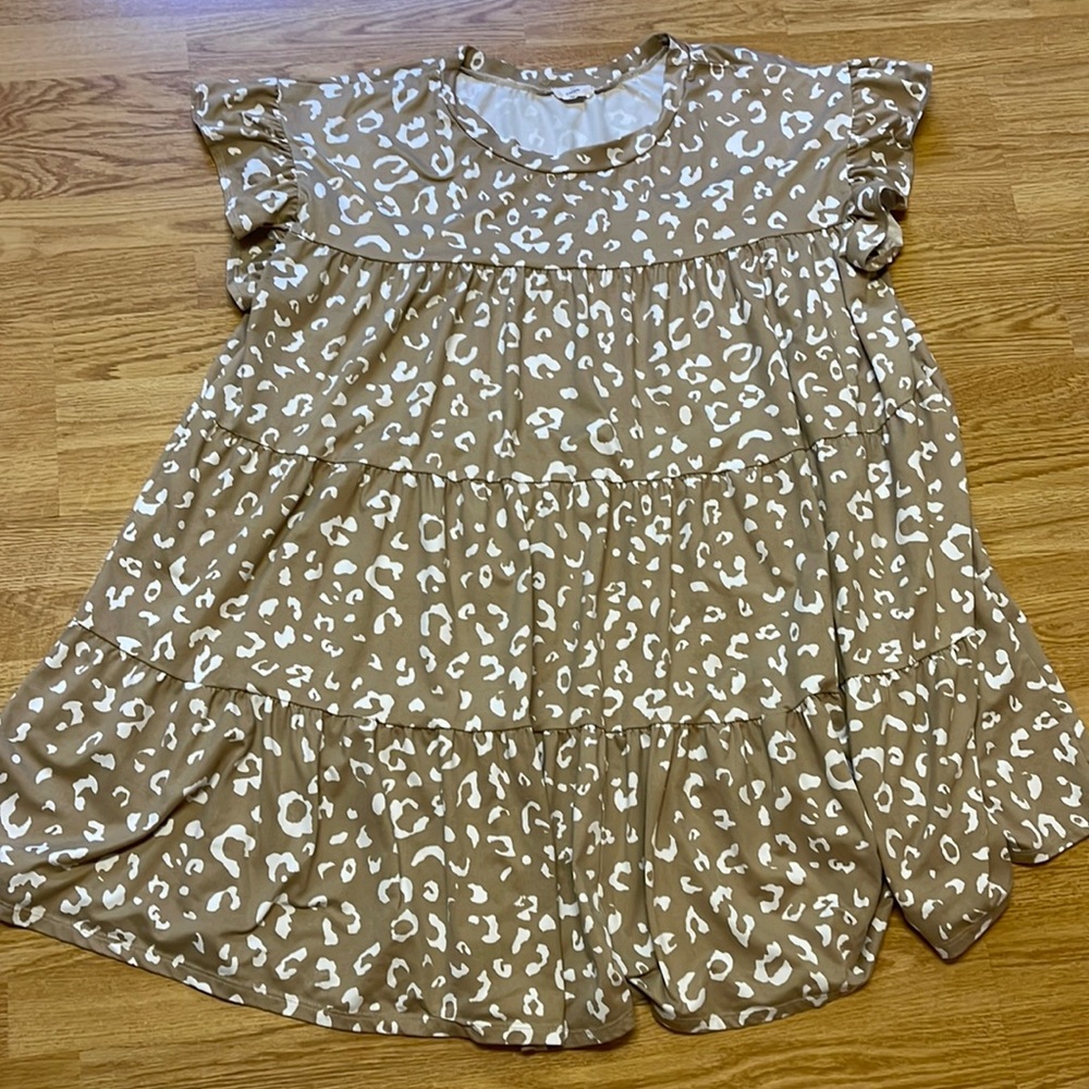 Entro Boutique Leopard and White Swing Dress